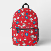 Sac À Dos Imprimé Chat Dans Le Casquette | Le Motif rouge poisson (Recto)