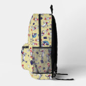 Sac À Dos Imprimé Chat Dans Le Casquette | Motif jaune (Droite)