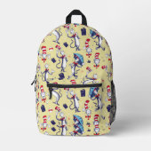 Sac À Dos Imprimé Chat Dans Le Casquette | Motif jaune (Recto)