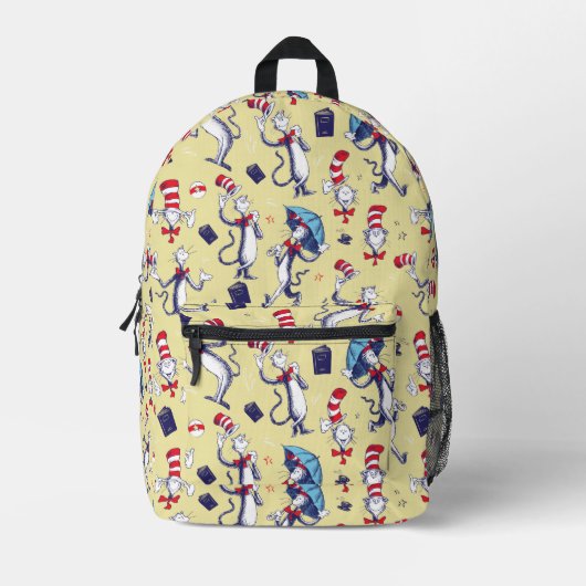 Sac À Dos Imprimé Chat Dans Le Casquette | Motif jaune (Recto)