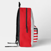 Sac À Dos Imprimé Chat dans le Casquette | Texte en bande rouge et b (Gauche)
