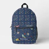 Sac À Dos Imprimé Chat dans l'espace Monogrammé (Recto)