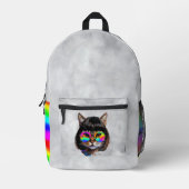Sac À Dos Imprimé Chat dans une perruque + Lunettes de soleil (Peint (Recto)