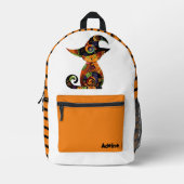 Sac À Dos Imprimé Chat d'Halloween mignon/lunatique (Recto)