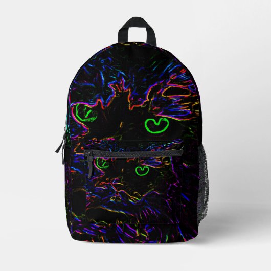 Sac À Dos Imprimé Chat Neon Glow (Recto)