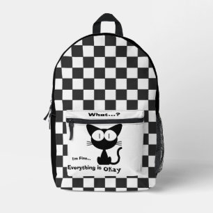 Sac À Dos Imprimé Chat Noir, Chat Mignon, Motif de Chat, Moderne