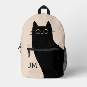 Sac À Dos Imprimé Chat noir mignon dans le style Mid Century