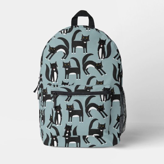 Sac À Dos Imprimé Chat Tuxedo noir et blanc (Recto)