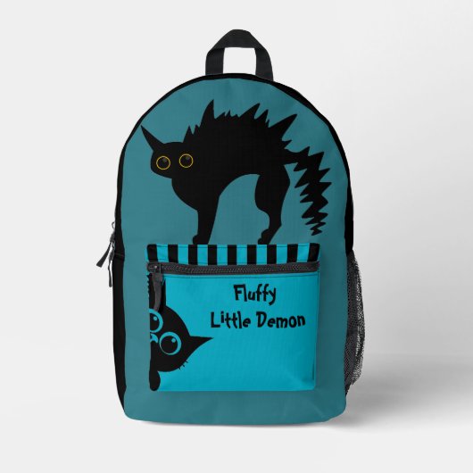 Sac À Dos Imprimé Chat Vilain, Joli Chat, Petit Diable Fluffy Imprim (Recto)