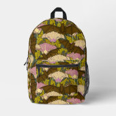 Sac À Dos Imprimé Chats Art nouveau avec fleurs (Recto)