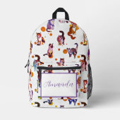 Sac À Dos Imprimé Chats colorés personnalisés (Recto)