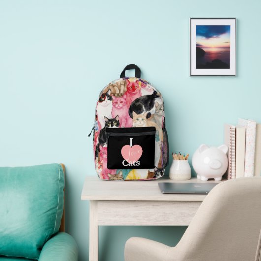 Sac À Dos Imprimé Chats multicolores (Insitu)