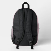 Sac À Dos Imprimé Chaud rose Monogramme fille de retour à l'école (Verso)