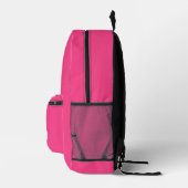 Sac À Dos Imprimé Chaud rose Monogramme fille de retour à l'école (Droite)