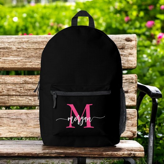 Sac À Dos Imprimé Chaud rose noir Monogramme fille de retour à l'éco