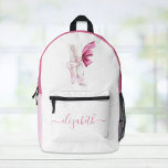 Sac À Dos Imprimé Chaussons de ballon Aquarelle rose<br><div class="desc">Magnifique sac à dos de classe de ballet personnalisé qui comporte une aquarelle de pantoufles de ballet rose et son nom dans un joli script rose avec des swashes. Si nécessaire, vous pouvez ajuster la taille de la police de script dans l'outil de conception pour des noms plus courts ou...</div>