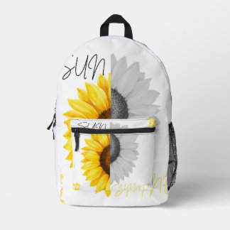 Sac À Dos Imprimé Chemise V-Neck imprimée tournesol pour femmes |