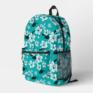 SAC À DOS IMPRIMÉ CHERRY BLOSSOM - MOTIF SAKURA EN TURQUOISE