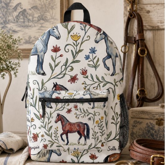 Sac À Dos Imprimé Cheval de campagne français