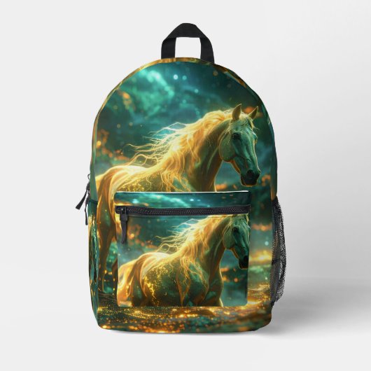 SAC À DOS IMPRIMÉ CHEVAL DE FEU - ZODIAQUE CHINOIS - (Recto)