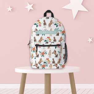 Sac À Dos Imprimé Cheval Floral/Motif Poney White Girl