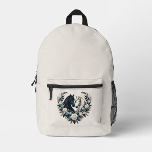 Sac À Dos Imprimé Chevaux noirs et blancs en amour
