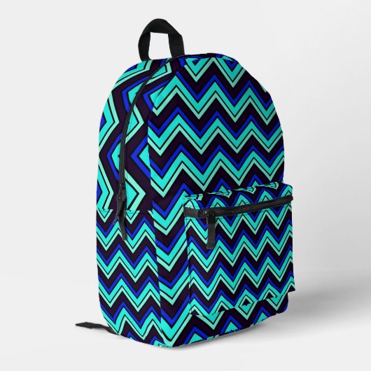 Sac À Dos Imprimé Chevron bleu à motif zigzag (Coin arrière gauche)