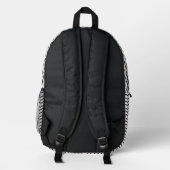 Sac À Dos Imprimé Chevron Noir Blanc et Rose (Verso)