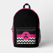 Sac À Dos Imprimé Chevron rose noir (Recto)