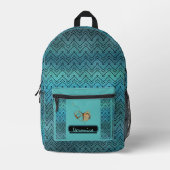 Sac À Dos Imprimé Chevron sarcelle (Recto)