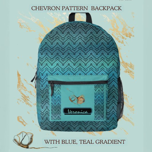 Sac À Dos Imprimé Chevron sarcelle