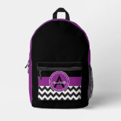 Sac À Dos Imprimé Chevron violet noir (Recto)