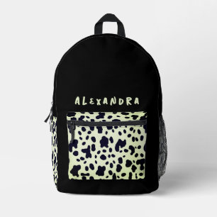 Sac À Dos Imprimé Chic Black Pastel Green Cow Nom du Motif animal