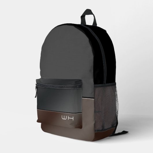 Sac À Dos Imprimé Chic moderne affaires noir (Coin arrière droit)