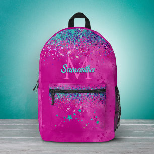 Sac À Dos Imprimé Chic monogramme iridescent pailleté aqua rose