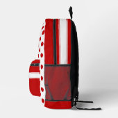 Sac À Dos Imprimé Chic Polka Dot Rouge Blanc Arrière - plan (Droite)