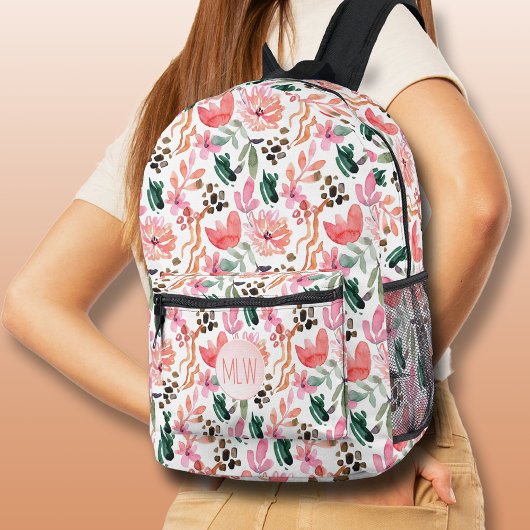 Sac À Dos Imprimé Chic rose Floral Monogramme