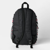 Sac À Dos Imprimé Chic Rouge Cœurs Noirs et Blanc Impression Zèbre (Verso)