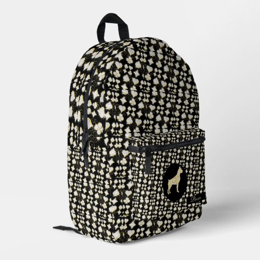 SAC À DOS IMPRIMÉ CHIEN BOXER BLING (Coin arrière gauche)