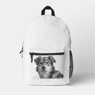 Sac À Dos Imprimé Chien de grande race mixte monochrome raffiné