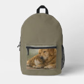 Sac à dos imprimé chien et chat se reposant ensemb (Recto)