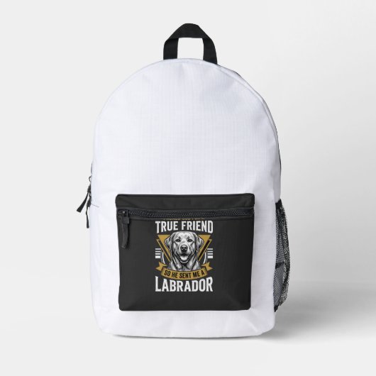 Sac À Dos Imprimé Chien Labrador véritable ami (Recto)