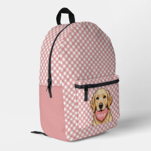 Sac À Dos Imprimé Chien mignon personnalisé avec motif carreaux et c