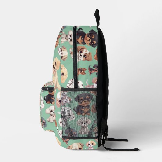 Sac À Dos Imprimé Chien pâle vert pâle (Droite)