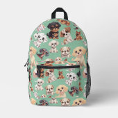 Sac À Dos Imprimé Chien pâle vert pâle (Recto)