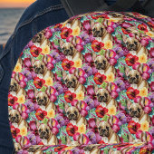 Sac À Dos Imprimé Chien-taureau français et pourpre en Hibiscus roug