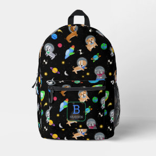 Sac À Dos Imprimé Chiots Dans L'espace Aquarelle Chiens Astronautes