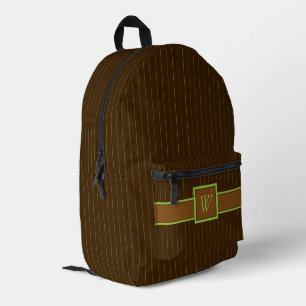 Sac À Dos Imprimé Chocolat avec rayures au citron vert