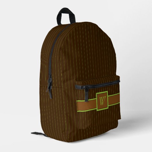 Sac À Dos Imprimé Chocolat avec rayures au citron vert (Coin arrière gauche)