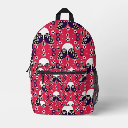 Sac À Dos Imprimé Chouette d'art populaire (Recto)